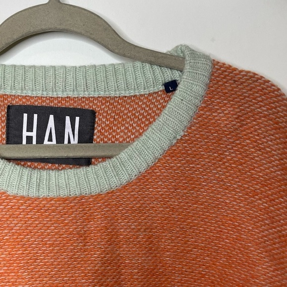 Han Kjøbenhavn of Denmark 100% lamb wool orange crewneck sweater pullover - Picture 2 of 8